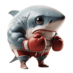 [LINEスタンプ] ボクシングサメの超強力な登場,