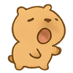 [LINEスタンプ] ほっこりカピバラKapiのまいにち