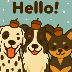 [LINEスタンプ] どんぐり兄弟と犬の日スタンプ