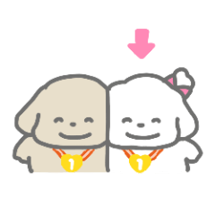 [LINEスタンプ] ふたりはなかよしスタンプ3(しろいぬちゃん