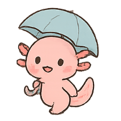 [LINEスタンプ] ウーパールーパー 雨の日