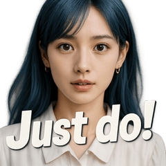 [LINEスタンプ] 青髪美女