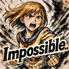 [LINEスタンプ] ネガティブJK【水墨画風】