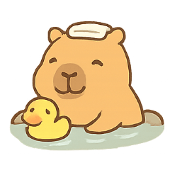 [LINEスタンプ] カピバラ 温泉リラックス