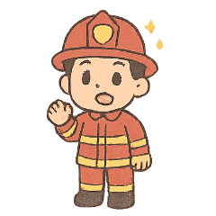 [LINEスタンプ] ちび消防士ブレイブ