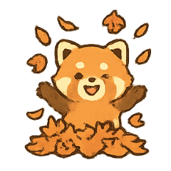 [LINEスタンプ] レッサーパンダとカエデのあき