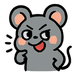 [LINEスタンプ] ムージー ぷにぷにアツいねずみ