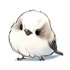 [LINEスタンプ] ステッカー風 可愛いシマエナガスタンプ