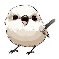 [LINEスタンプ] シンプルな手書きシマエナガスタンプ