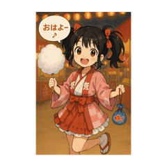 [LINEスタンプ] 江戸っ子 みこ