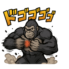 [LINEスタンプ] 心臓ゴリラ/効果音スタンプ