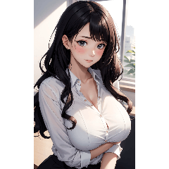 [LINEスタンプ] 長髪の優雅な秘書写真