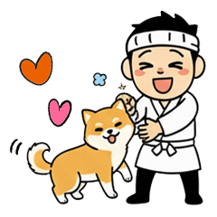 [LINEスタンプ] AI_板さんとワンコ