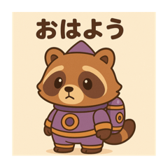 [LINEスタンプ] ロケットたぬたぬ (朝バージョン)