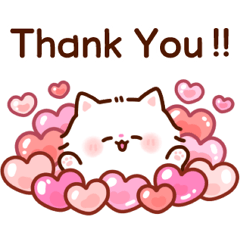 [LINEスタンプ] ハートがいっぱい♡ふわふわにゃんこ