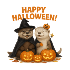 [LINEスタンプ] 秋のカワウソ夫婦