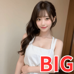 [LINEスタンプ] 【BIG】エプロン姿の可愛い彼女スタンプ