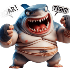 [LINEスタンプ] 爆萌サメボクサー登場,