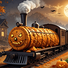 [LINEスタンプ] ハロウィンパン列車