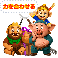 [LINEスタンプ] 三人の仲間_threePals