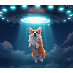 [LINEスタンプ] コーギーとUFO
