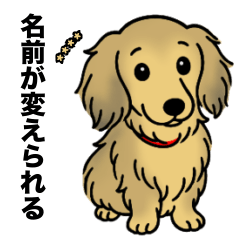 [LINEスタンプ] 名前入りダックスシェーデッドイエロー