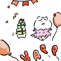 [LINEスタンプ] ふとった猫と小さな猫