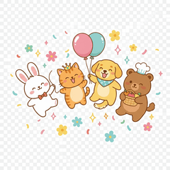 [LINEスタンプ] かわいい動物たちの日常スタンプ 英語ver.