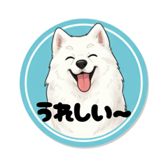 [LINEスタンプ] モフモフサモエドのシロ君