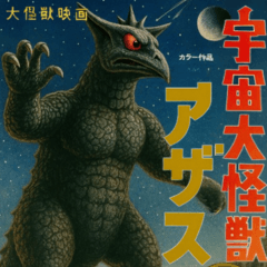 [LINEスタンプ] ⚫架空の怪獣映画で日常会話 【昭和レトロ】