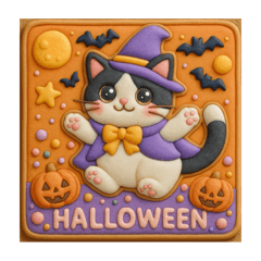 [LINEスタンプ] ハロウィン ぷっくり猫