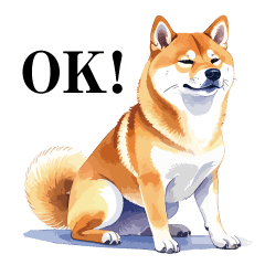 [LINEスタンプ] とりあえず返信する柴犬_英語_文字少なめ