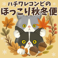 [LINEスタンプ] ハチワレコンビのほっこり秋冬便