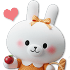 [LINEスタンプ] 【3D】毎日使える♡らぶりぃちびうさぎ♡
