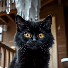 [LINEスタンプ] 飛び出す★冬を感じる黒猫_挨拶