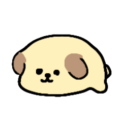 [LINEスタンプ] コロンとしたゆるかわ犬