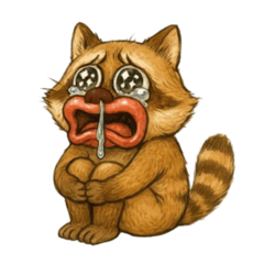 [LINEスタンプ] くちびるアライグマ君