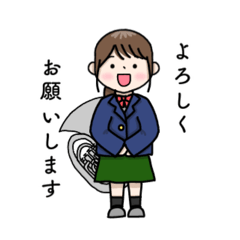 [LINEスタンプ] 吹奏楽部2‼︎ユーフォニアム奏者の女の子
