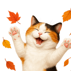 [LINEスタンプ] 秋の猫たちのリアルポップなBIGスタンプ