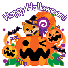 [LINEスタンプ] 柴犬「ムサシ」63 ハロウィン