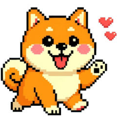 [LINEスタンプ] ドット絵のかわいい柴犬