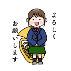 [LINEスタンプ] 吹奏楽部2‼︎チューバ奏者の女の子