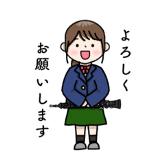 [LINEスタンプ] 吹奏楽部2‼︎オーボエ奏者の女の子