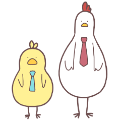 [LINEスタンプ] 新人のヒヨコさんとニワトリパイセン