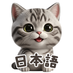 [LINEスタンプ] 【日本語】 アメリカンショートヘア 1