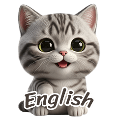 [LINEスタンプ] 【英語】 アメリカンショートヘア 1