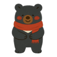 [LINEスタンプ] ツキノワグマの冬スタンプ