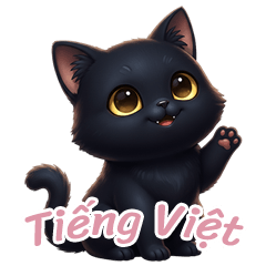 [LINEスタンプ] 【ベトナム】 黒猫 スタンプ 2