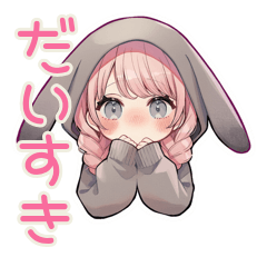 [LINEスタンプ] 甘えん坊たれ耳うさぎ女子の恋人用