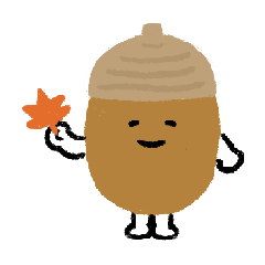 [LINEスタンプ] どんぐりと秋の葉っぱ